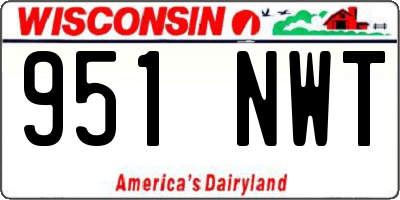 WI license plate 951NWT