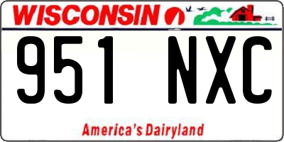 WI license plate 951NXC