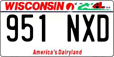 WI license plate 951NXD