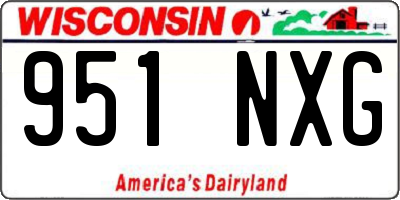 WI license plate 951NXG