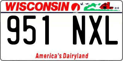 WI license plate 951NXL