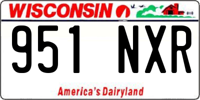 WI license plate 951NXR