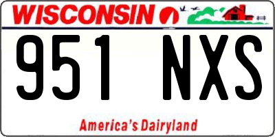 WI license plate 951NXS