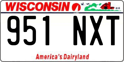 WI license plate 951NXT