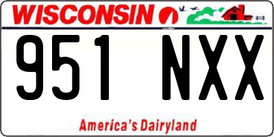 WI license plate 951NXX