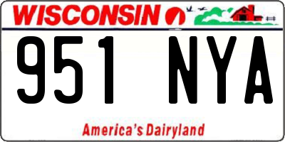 WI license plate 951NYA