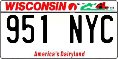 WI license plate 951NYC