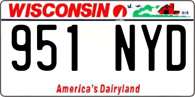 WI license plate 951NYD