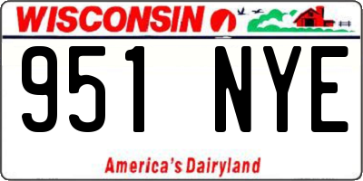 WI license plate 951NYE