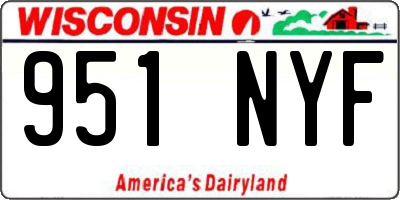 WI license plate 951NYF