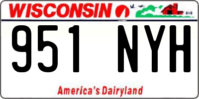 WI license plate 951NYH