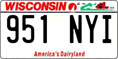 WI license plate 951NYI