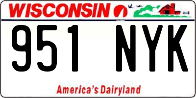 WI license plate 951NYK