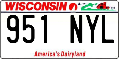 WI license plate 951NYL
