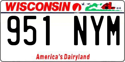 WI license plate 951NYM
