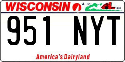 WI license plate 951NYT