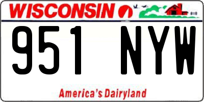 WI license plate 951NYW