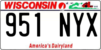 WI license plate 951NYX