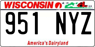 WI license plate 951NYZ