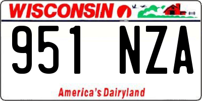 WI license plate 951NZA