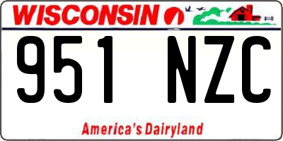 WI license plate 951NZC