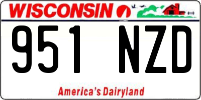 WI license plate 951NZD