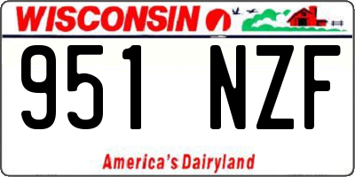 WI license plate 951NZF