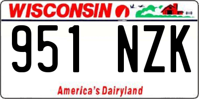 WI license plate 951NZK