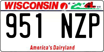 WI license plate 951NZP