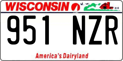 WI license plate 951NZR