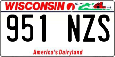 WI license plate 951NZS