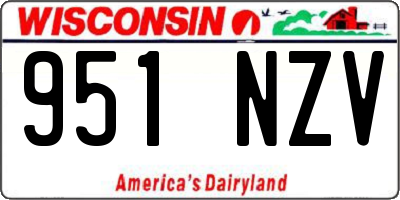 WI license plate 951NZV