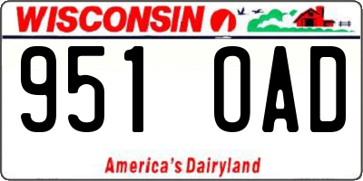 WI license plate 951OAD