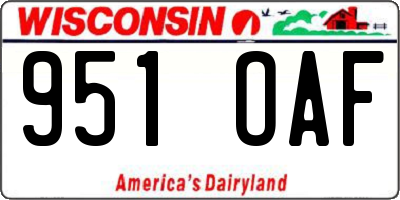 WI license plate 951OAF