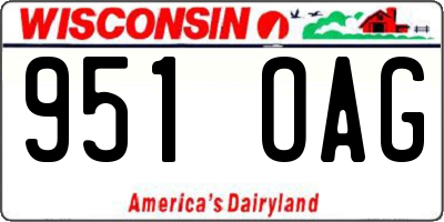 WI license plate 951OAG