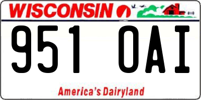 WI license plate 951OAI