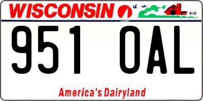 WI license plate 951OAL