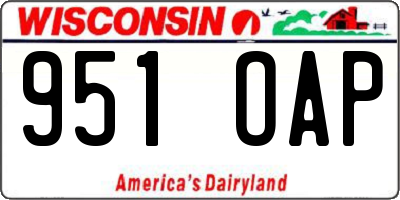 WI license plate 951OAP