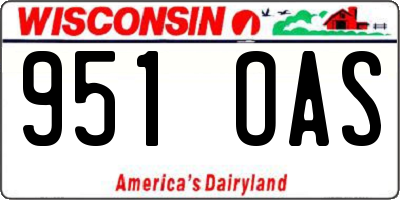 WI license plate 951OAS