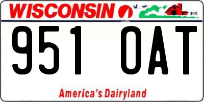 WI license plate 951OAT