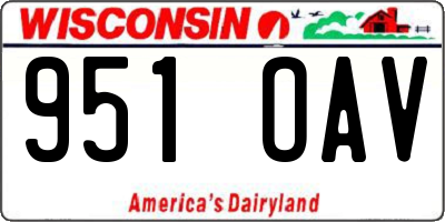WI license plate 951OAV