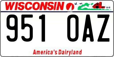 WI license plate 951OAZ