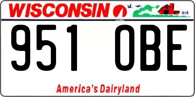 WI license plate 951OBE