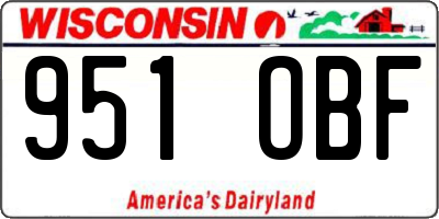 WI license plate 951OBF
