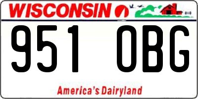 WI license plate 951OBG