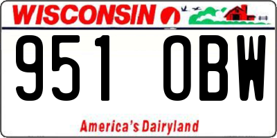 WI license plate 951OBW