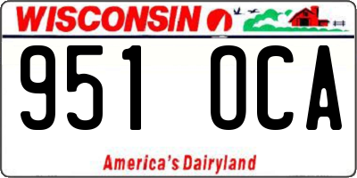 WI license plate 951OCA