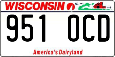 WI license plate 951OCD