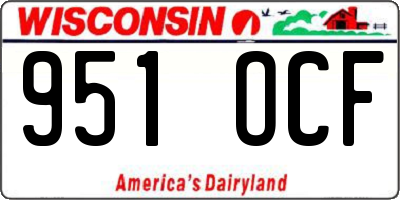 WI license plate 951OCF