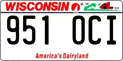 WI license plate 951OCI